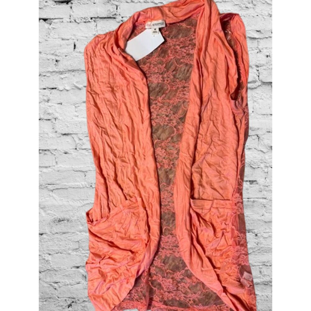 Coral Lace Vest    T1463S  Small NWT Boutique